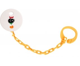 Attache-tétine Libye en arabe + cœur couleur Orange