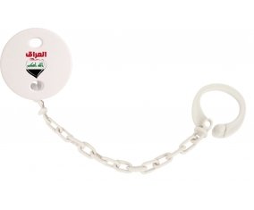 Attache-tetine Irak en arabe + cœur couleur Blanc
