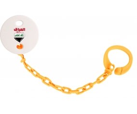 Attache-tetine Irak en arabe + cœur couleur Orange