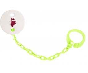 Attache-tetine Qatar en arabe + cœur couleur Verte