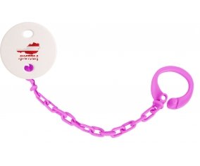 Attache-tétine Austria maps couleur Rose fuschia