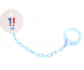 Attache-sucette France maps couleur Bleu ciel