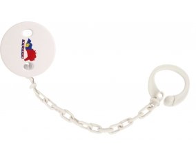 Attache-tetine Liechtenstein maps couleur Blanc