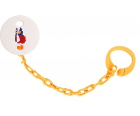 Attache-tetine Liechtenstein maps couleur Orange