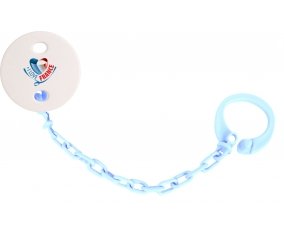 Attache-tétine I Love France maps couleur Bleu ciel