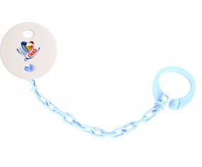Attache-tetine I Love Chad couleur Bleu ciel