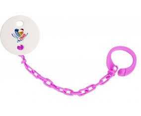 Attache-tetine I Love Chad couleur Rose fuschia