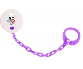 Attache-tetine I Love Chad couleur Violet