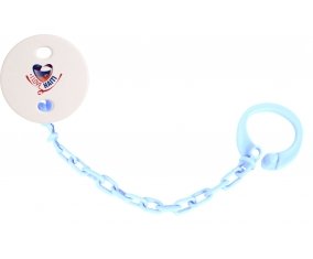 Attache-tétine I Love Haiti couleur Bleu ciel