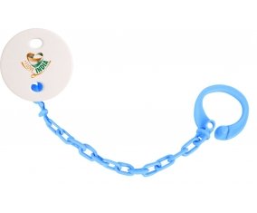 Attache-tétine I Love India couleur Bleu turquoise