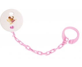 Attache-tétine I Love Spain couleur Rose clair