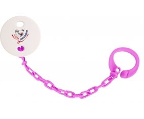 Attache-tétine I Love South Korean couleur Rose fuschia