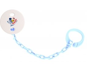 Attache-tétine I Love Romania couleur Bleu ciel