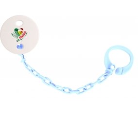 Attache-tetine I Love Senegal couleur Bleu ciel