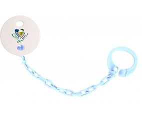 Attache-sucette I Love Saint Vincent and Grenadines couleur Bleu ciel