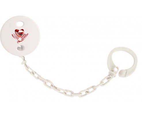 Attache-tetine I Love Trinidad and Tobago couleur Blanc