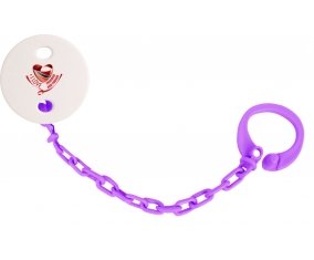 Attache-tetine I Love Trinidad and Tobago couleur Violet