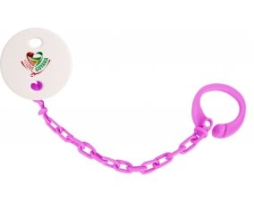 Attache-tetine I Love Guyana couleur Rose fuschia