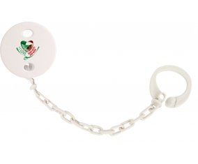 Attache-tétine I Love Saint Kitts and Nevis couleur Blanc
