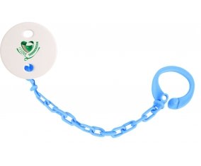 Attache-tetine I Love Turkmenistan couleur Bleu turquoise