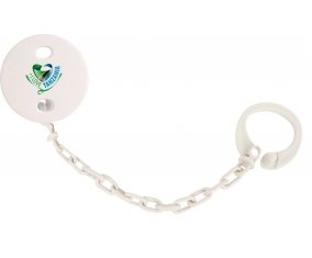 Attache-tétine I Love Tanzania couleur Blanc
