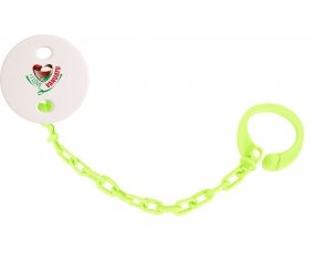 Attache-tetine I Love Vanuatu couleur Verte