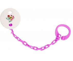 Attache-tétine I Love Grenada couleur Rose fuschia