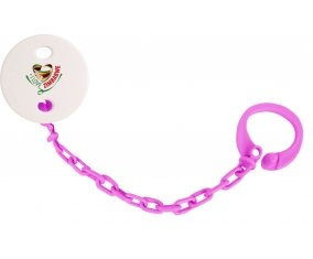 Attache-tétine I Love Zimbabwe couleur Rose fuschia