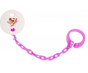 Attache-tetine I Love Macedonia couleur Rose fuschia
