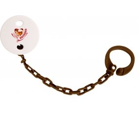 Attache-tetine I Love Macedonia couleur Marron