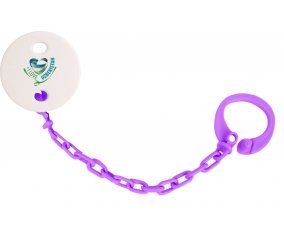Attache-tétine I Love Uzbekistan couleur Violet