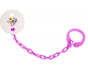 Attache-sucette I Love Ecuador couleur Rose fuschia