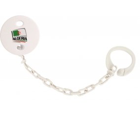 Attache-tetine Flag Algeria design 1 couleur Blanc