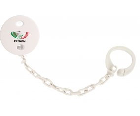 Attache-tétine I love algeria avec prénom couleur Blanc