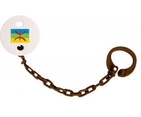 Attache-tetine Drapeau Amazigh couleur Marron