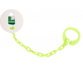 Attache-tetine Made in Algeria design 3 avec prénom couleur Verte