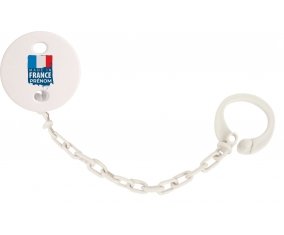 Attache-sucette Made in France avec prénom couleur Blanc