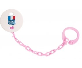 Attache-sucette Made in France avec prénom couleur Rose clair