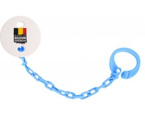 Attache-tétine Made in Belgium design 1 couleur Bleu turquoise