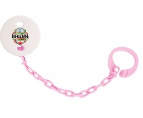 Attache-sucette Flag Iran couleur Rose clair