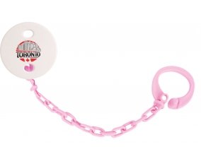 Attache-sucette Ville de Totonto couleur Rose clair
