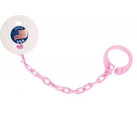 Attache-tetine Made in USA couleur Rose clair