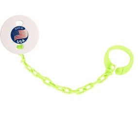Attache-tetine Made in USA couleur Verte