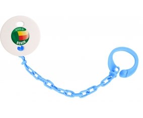 Attache-tetine Made in BENIN couleur Bleu turquoise