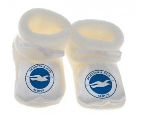 Chausson bébé Brighton & Hove Albion Football Club de couleur Blanc