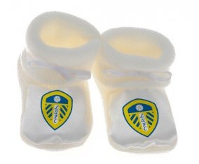 Chausson bébé Leeds United Football Club de couleur Blanc