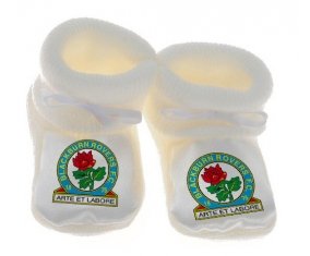 Chausson bébé Blackburn Rovers Football Club de couleur Blanc