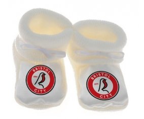 Chausson bébé Bristol City Football Club de couleur Blanc