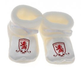 Chausson bébé Middlesbrough Football Club de couleur Blanc