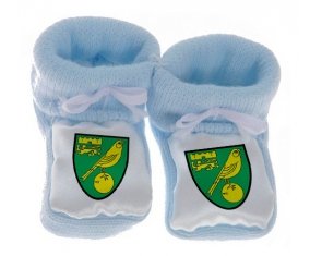Chausson bébé Norwich City Football Club de couleur Bleu